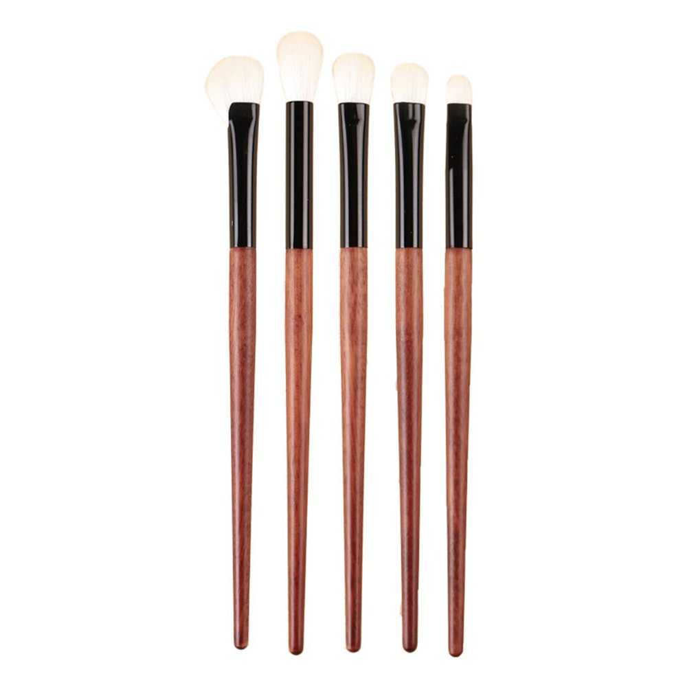 Makeup Brushes 5pcs Eyeshadow Makeup Brushes Set with Soft Synthetic Hairs for Eyeshadow, Eyebrow, Eyeliner, Blending (Brown)