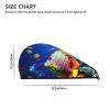 FHEBNDS Microfiber Hair Towel Cap Absorbent Hair Turban Towel Coral Velvet Hair Drying Towel Quick Dry Hair Wrap Cap with Button Sea Fishes Bath Cap Hair Cap Gift for Women view 4