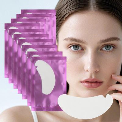 50 Pair V Shape Under Eye Gel Pads Hydrogel Eye Patches For Eyelash Extension, Lint Free Under Hydrogel Eye Mask Pads Lash Extension Supplies (Purple)