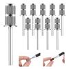 10 PCS Mandrel Nail Drill Bits, Professional Nail Bits for Nails Drill Heads Shaft 3/32 Inch Replacement Mandrel Bit for Nails Electric File Manicure Pedicure Tool (Silver) view 1