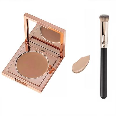 Colored Clay CC Undereye Corrector, Under Eye Concealer with Brush, Dark Circle Defense, Under Eye Color Corrector for Dark Circles (Medium-Tan Peach, with brush)
