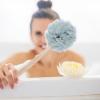 8 Pack Large Bath Puff Loofah Sponge with Long Handle Shower Loofah, Bath Body Back Brush view 4