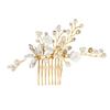 Beatifufu Women Crystals Hair Comb Bridal Flower Hair Jewelry for Wedding Decoration Elegant Wedding Headpiece for Brides and Bridesmaids Handmade Accessory for Special Occasions view 1