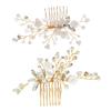 Beatifufu Women Crystals Hair Comb Bridal Flower Hair Jewelry for Wedding Decoration Elegant Wedding Headpiece for Brides and Bridesmaids Handmade Accessory for Special Occasions view 4
