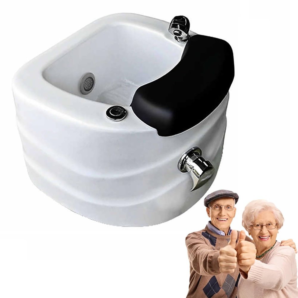 Pedicure Foot Spa, Acrylic Home Foot Spa Bathtub, Massage Foot Bath with Hand Shower and Automatic Drain Pump, Adjustable Hot & Cold Water Foot Detox Bathtub for Home Salon Spa Beauty Store