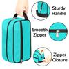 Zestdesign Custom Travel Toiletry Bag Custom Makeup Bag with Name Personalized Cosmetic Bag Shaving Dopp Kit for Women Men, Light Blue view 2