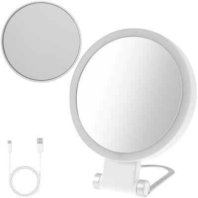 20x Magnifying Handheld Mirror Double Sided, Magnifying Mirror with Light and Adjustable Brightness, Hanging and Handheld Mirror with Handle, Travel Makeup Mirror with 10X Vanity Mirror for Women