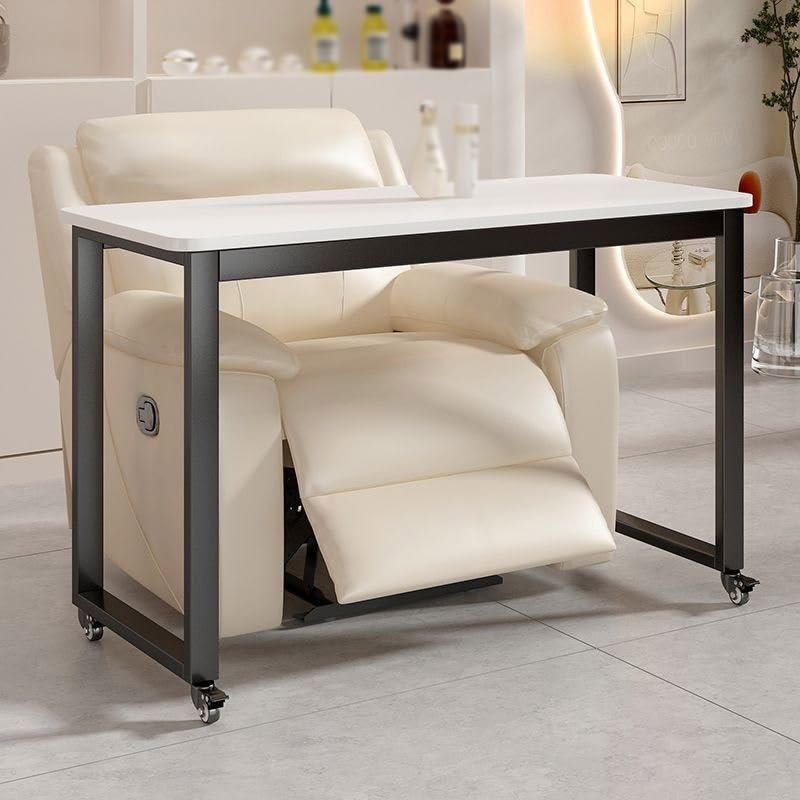 Nail Tech Desk, Salon Spa Beauty Nail Table,Modern Simple Makeup Station Multifunctional Sofa Table Home Office Writing Study Desk Rolling PC Workstation