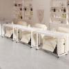 Nail Tech Desk, Salon Spa Beauty Nail Table,Modern Simple Makeup Station Multifunctional Sofa Table Home Office Writing Study Desk Rolling PC Workstation view 4