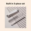 3Pcs Manicure Set Stainless Steel Manicure Travel Groomings For Ears Cuticles And Nails Care view 4