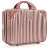 Acshio Hard Shell Cosmetic Travel Case, 17 Inch Mini Travel Hand Luggage with Elastic Band, Portable ABS Carrying Makeup Case Suitcase Train Cosmetic Bag for Travel, Camping, Business Trip view 1