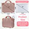 Acshio Hard Shell Cosmetic Travel Case, 17 Inch Mini Travel Hand Luggage with Elastic Band, Portable ABS Carrying Makeup Case Suitcase Train Cosmetic Bag for Travel, Camping, Business Trip view 2