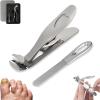 Clipdoc Max Toenail Clipper, Clipdoc Max Toe Nail Clipper, Clipdoc Max Nail Trimmer, Wide Jaw Opening Anti-Splash Nail Clipper, Toenail Clippers for Thick Nails (Silver) view 1