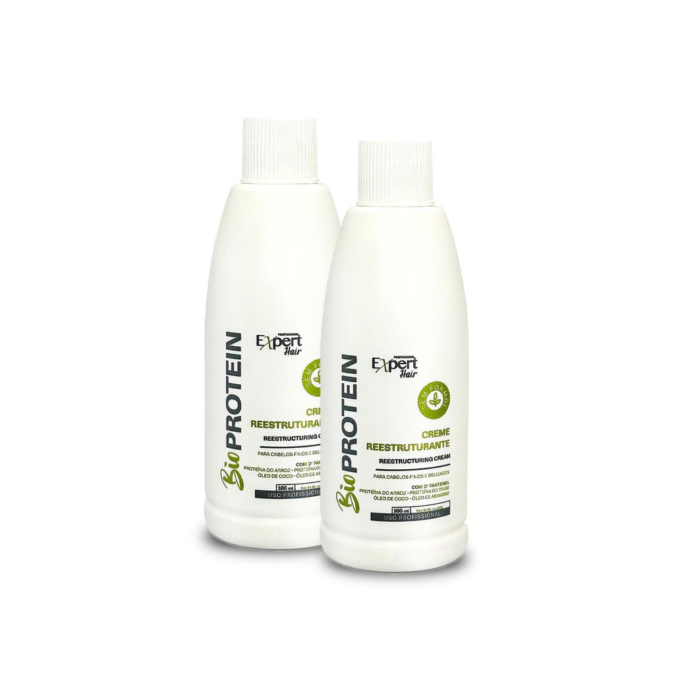 Expert Hair Bio Protein Organic Brazilian Keratin Treatment - Formaldehyde-Free Hair Straightening, Keratina Brasilea, 2x100ml/6.76oz