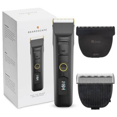 Brio Beardscape V2 Black Bundled with Zero Blade & Body Blade, Featuring Adjustable Ceramic Blade & Length Guards, a Complete Kit for All Your Grooming Needs