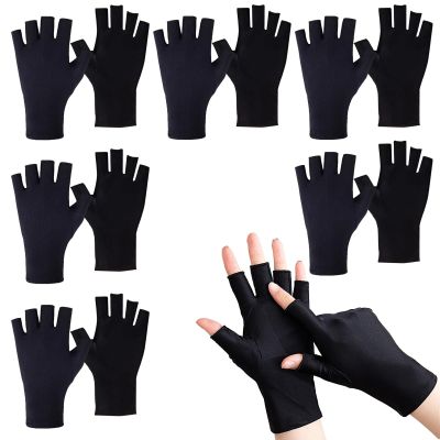 6 Pairs Eczema Gloves Fingerless Gloves Eczema Touchscreen Hand Gloves Moisturizing Overnight for Dry Hands Sleeping for Women and Men (Black)