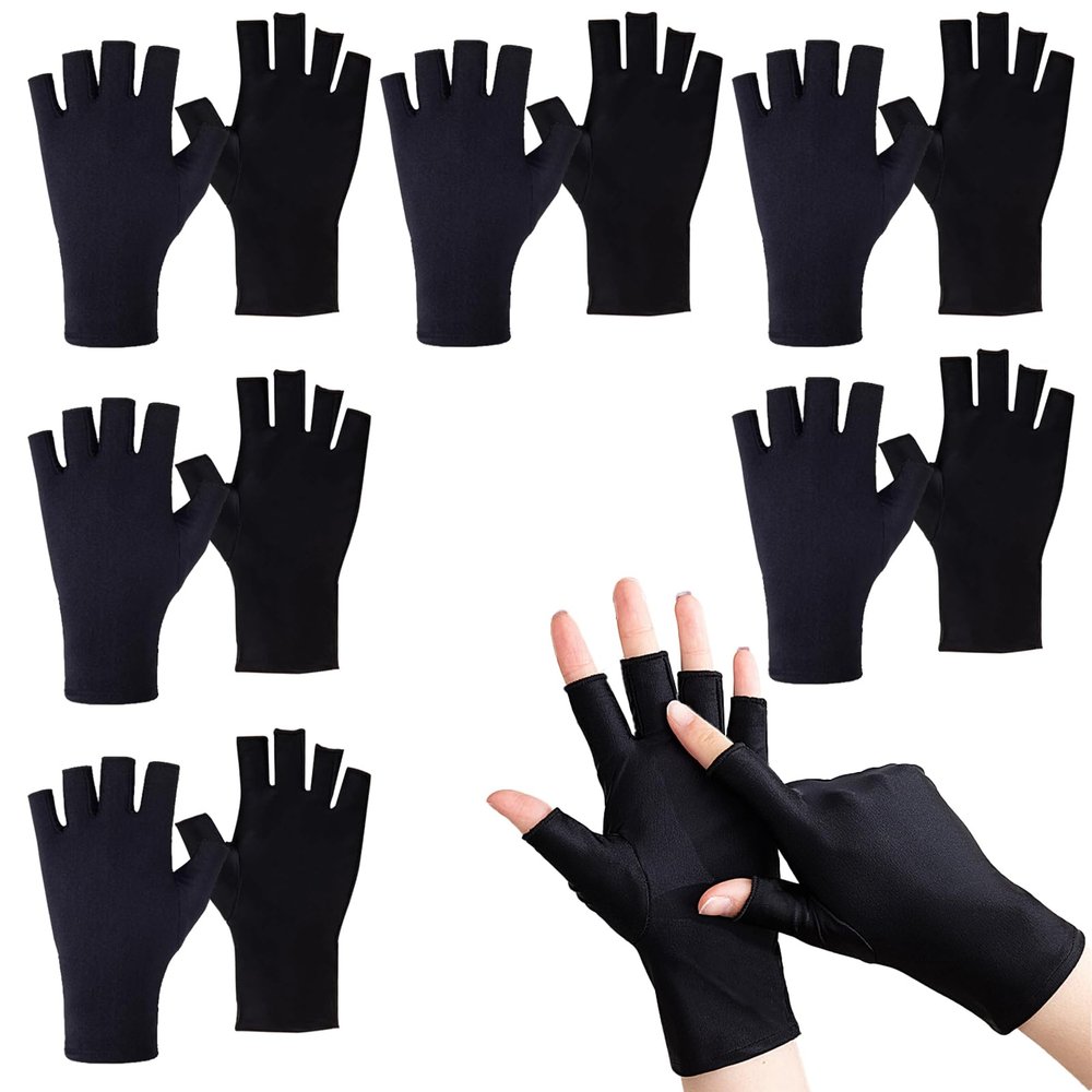 6 Pairs Eczema Gloves Fingerless Gloves Eczema Touchscreen Hand Gloves Moisturizing Overnight for Dry Hands Sleeping for Women and Men (Black)
