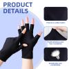 6 Pairs Eczema Gloves Fingerless Gloves Eczema Touchscreen Hand Gloves Moisturizing Overnight for Dry Hands Sleeping for Women and Men (Black) view 3