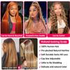13x4 HD Highlight Ombre Body Straight Lace Front Wig Human Hair, Plucked Brazilian Deep Straight Wig Human Hair, HD Lace Frontal Wig Human Hair for Women with Baby Hair (20 Inch) view 3