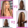 13x4 HD Highlight Ombre Body Straight Lace Front Wig Human Hair, Plucked Brazilian Deep Straight Wig Human Hair, HD Lace Frontal Wig Human Hair for Women with Baby Hair (20 Inch) view 4