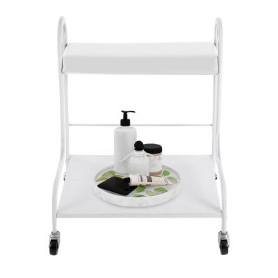 Beauty Salon Nail or Foot Bath Spa Portable Trolley Cart, Esthetician Trolley Cart, Manicure Foot Rest with Wheels and Handles, Pedicure Stool, for Foot Bath, Beauty Salons, Hair Salons (White)