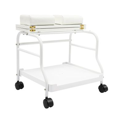 NIENIEE Footrest Stand, Beauty Salon Nail Or Foot Bath Spa Portable Trolley, Rolling Cart for Foot Rest Pedicure Manicure Furniture Massage Table Salon Supplies Bathroom (Grey)