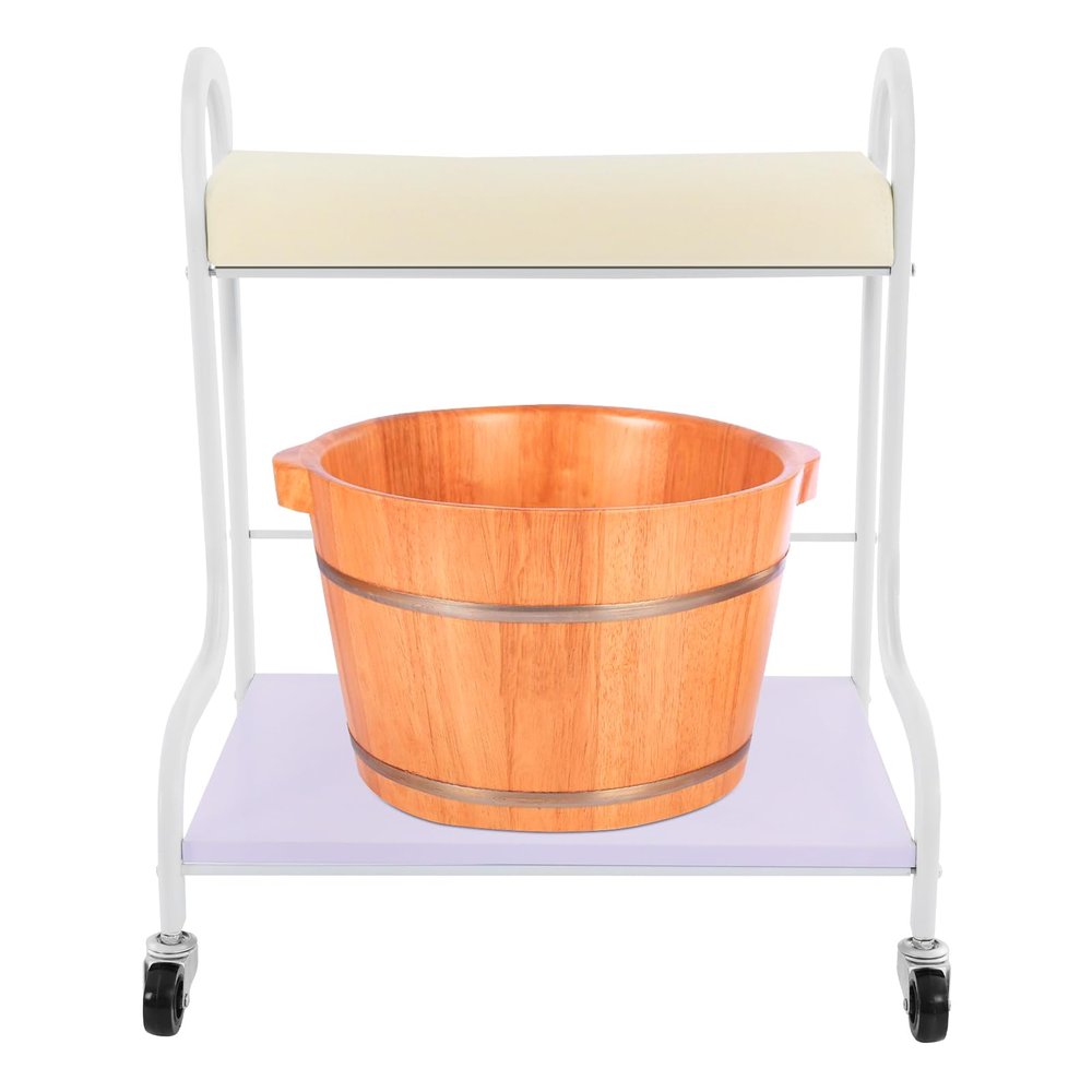 Beauty Salon Nail or Foot Bath Spa, Portable Trolley Cart With Wheels, 360Rotating Hand Support, for Foot Bath, Manicure Foot Rest with Wheels
