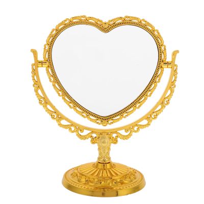 ABOOFAN Vintage Heart Shaped Makeup Mirror Compact and Stylish Tabletop Vanity Mirror for Bedroom Bathroom Decor for Girls and Princess Themes