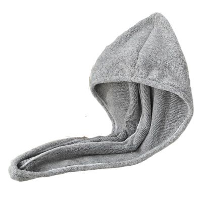 Charcoal Fiber Hair Towels Bath Head Turban Wrap Quick Dry Anti-Frizz Hair Towels for Drying Hair Women Girls Bathroom(Gray)