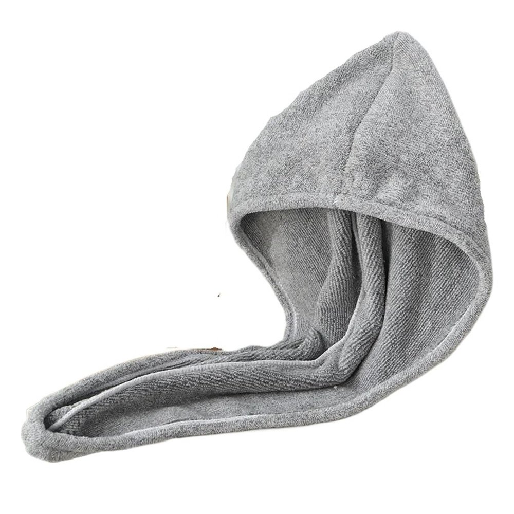 Charcoal Fiber Hair Towels Bath Head Turban Wrap Quick Dry Anti-Frizz Hair Towels for Drying Hair Women Girls Bathroom(Gray)