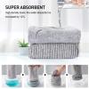 Charcoal Fiber Hair Towels Bath Head Turban Wrap Quick Dry Anti-Frizz Hair Towels for Drying Hair Women Girls Bathroom(Gray) view 3