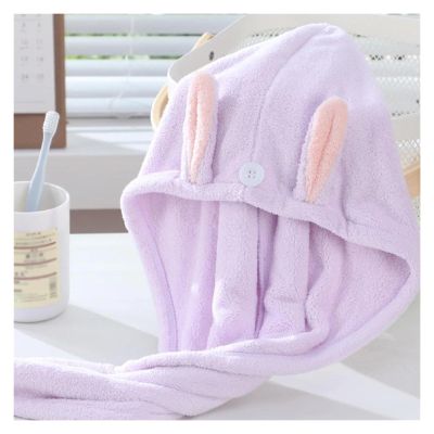 1pc Hair Towels Super Absorbent Hair Drying Towel Turban for Women and Girls Quick Magic Hair Dry Hat(Purple)