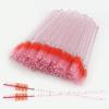 50 PCS Crystal Eyelash Mascara Wands Disposable Lash Brushes for Extensions Spoolie Brush Applicators Makeup Tool Kits (crystal handle red pink) view 3