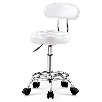 Adjustable Spa Stool, PU Leather Cushioned Salon Seat, Rolling Swivel Office Chair, Massage Barber Stool on Wheels for Drafting Tattoo Beauty Facial Spa
