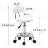 Adjustable Spa Stool, PU Leather Cushioned Salon Seat, Rolling Swivel Office Chair, Massage Barber Stool on Wheels for Drafting Tattoo Beauty Facial Spa view 2