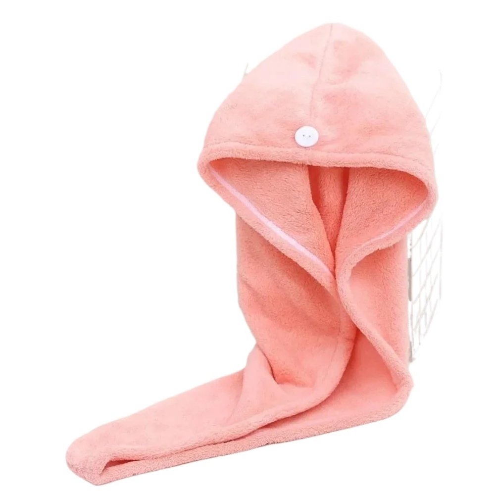 Super Absorbent Towel Coral Hair Drying Turban Quick Dry for Women for Curly Thick Hair(Pink)