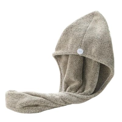 Charcoal Fiber Hair Towels Bath Head Turban Wrap Quick Dry Anti-Frizz Hair Towels for Drying Hair Women Girls Bathroom(Coffie)