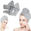 Charcoal Fiber Hair Towels Bath Head Turban Wrap Quick Dry Anti-Frizz Hair Towels for Drying Hair Women Girls Bathroom(Coffie) view 2