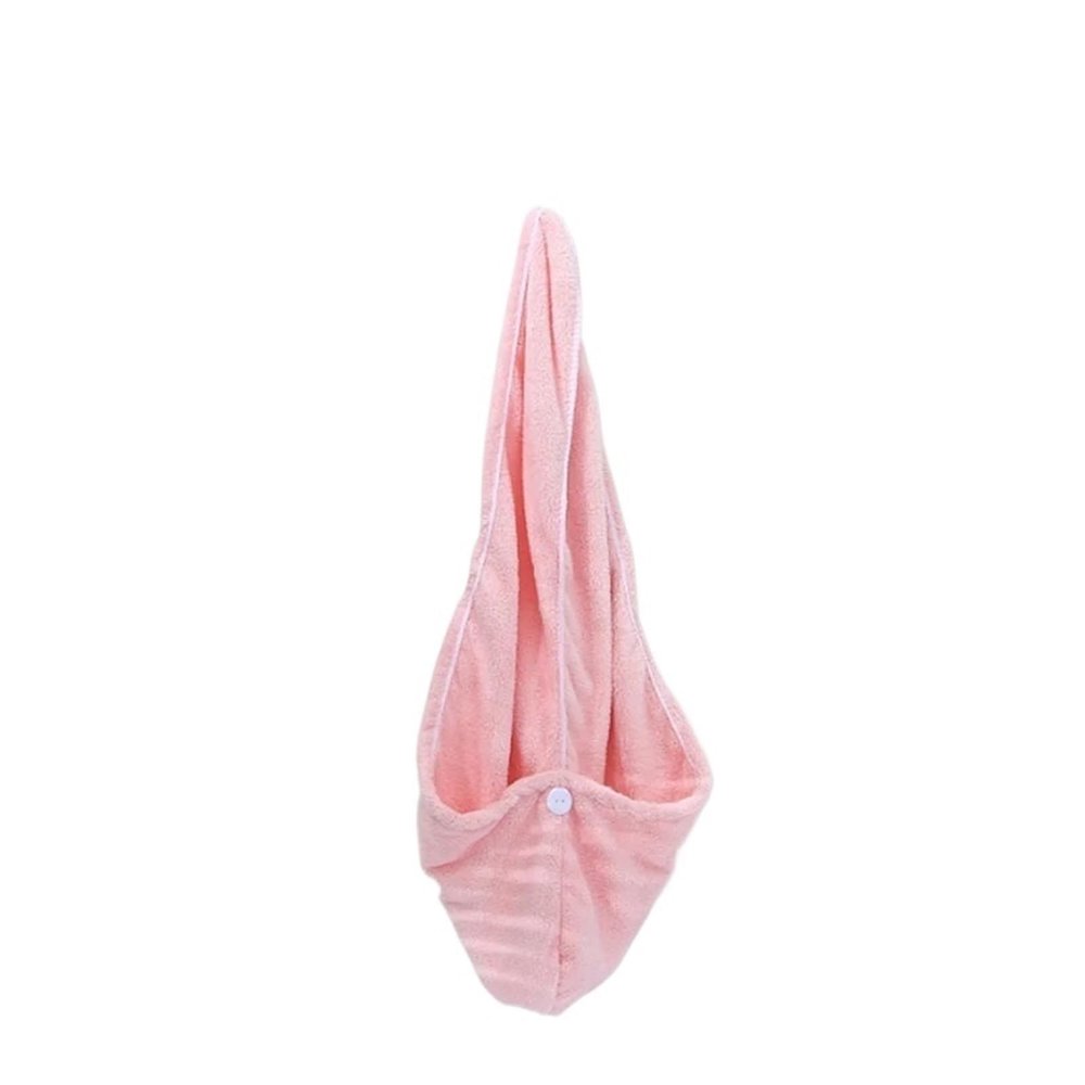 Bathroom Absorbent Quick-Drying Bath Thicker Shower Long Curly Hair Cap Dry Head Hair Towel(Pink)