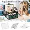 GALHUBIS Makeup Case with Lighted Mirror, Makeup Box Organizer with Detachable LED Mirror, Travel Makeup Train Case, Waterproof Cosmetic Organizer, Standing Makeup Brush Holder, Gift, Black Green view 3