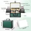 GALHUBIS Makeup Case with Lighted Mirror, Makeup Box Organizer with Detachable LED Mirror, Travel Makeup Train Case, Waterproof Cosmetic Organizer, Standing Makeup Brush Holder, Gift, Black Green view 4