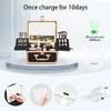 GALHUBIS Makeup Case with Lighted Mirror, Makeup Box Organizer with Detachable LED Mirror, Travel Makeup Train Case, Waterproof Cosmetic Organizer, Standing Makeup Brush Holder, Gift, Black Gold view 4
