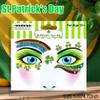 2 Packs St.Patrick's Day Face Tattoos Irish Shamrock Hat Rainbow Design Temporary Tattoo for Women Eye Face Makeup Decoration Green Glitter Gem Jewelry Eye Shadow Sticker for Party Parade Favor Supply view 2