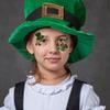 2 Packs St.Patrick's Day Face Tattoos Irish Shamrock Hat Rainbow Design Temporary Tattoo for Women Eye Face Makeup Decoration Green Glitter Gem Jewelry Eye Shadow Sticker for Party Parade Favor Supply view 4