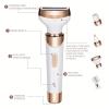 4-in-1 Women's Electric Shaver Wet/Dry Hair Remover for Bikini, Face, Legs, Underarms, Portable, Rechargeable Hair Trimming Solution (Gold - 4 In 1) view 3