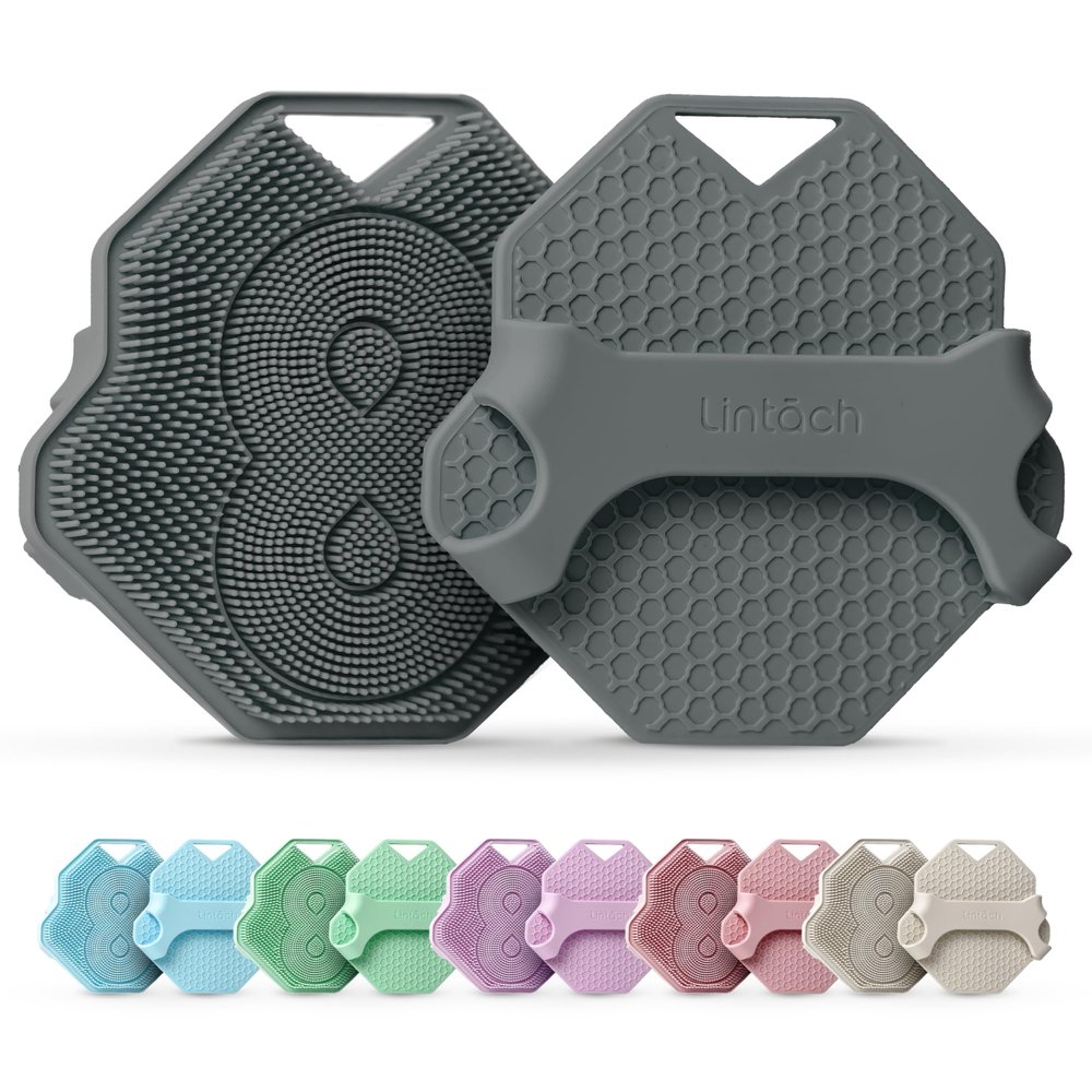 Silicone Shower Scrubber for Body Exfoliating Loofah Alternative, Silver-Infused & Hygienic, Gentle for Sensitive Skin, Durable & Long-Lasting Body Scrubber for Men - Gray