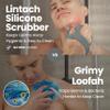 Silicone Shower Scrubber for Body  Exfoliating Loofah Alternative, Silver-Infused & Hygienic, Gentle for Sensitive Skin, Durable & Long-Lasting Body Scrubber for Men - Gray view 3