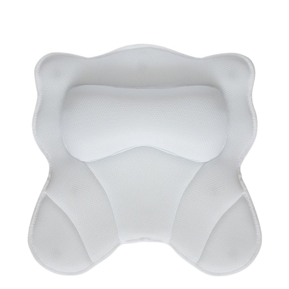 HIONJIN Bathtub Pillow 4D Fiber Bathtub Cushion 6 Suction Cups with Hooks