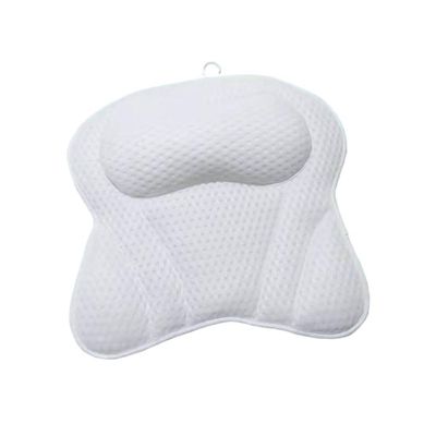 HIONJIN Machine Washable 3D Mesh Bathtub Pillow Bathroom Bath Headrest Suction Cup Cushion