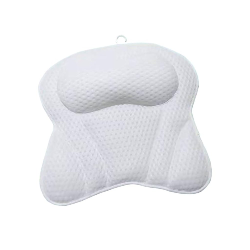 HIONJIN Machine Washable 3D Mesh Bathtub Pillow Bathroom Bath Headrest Suction Cup Cushion